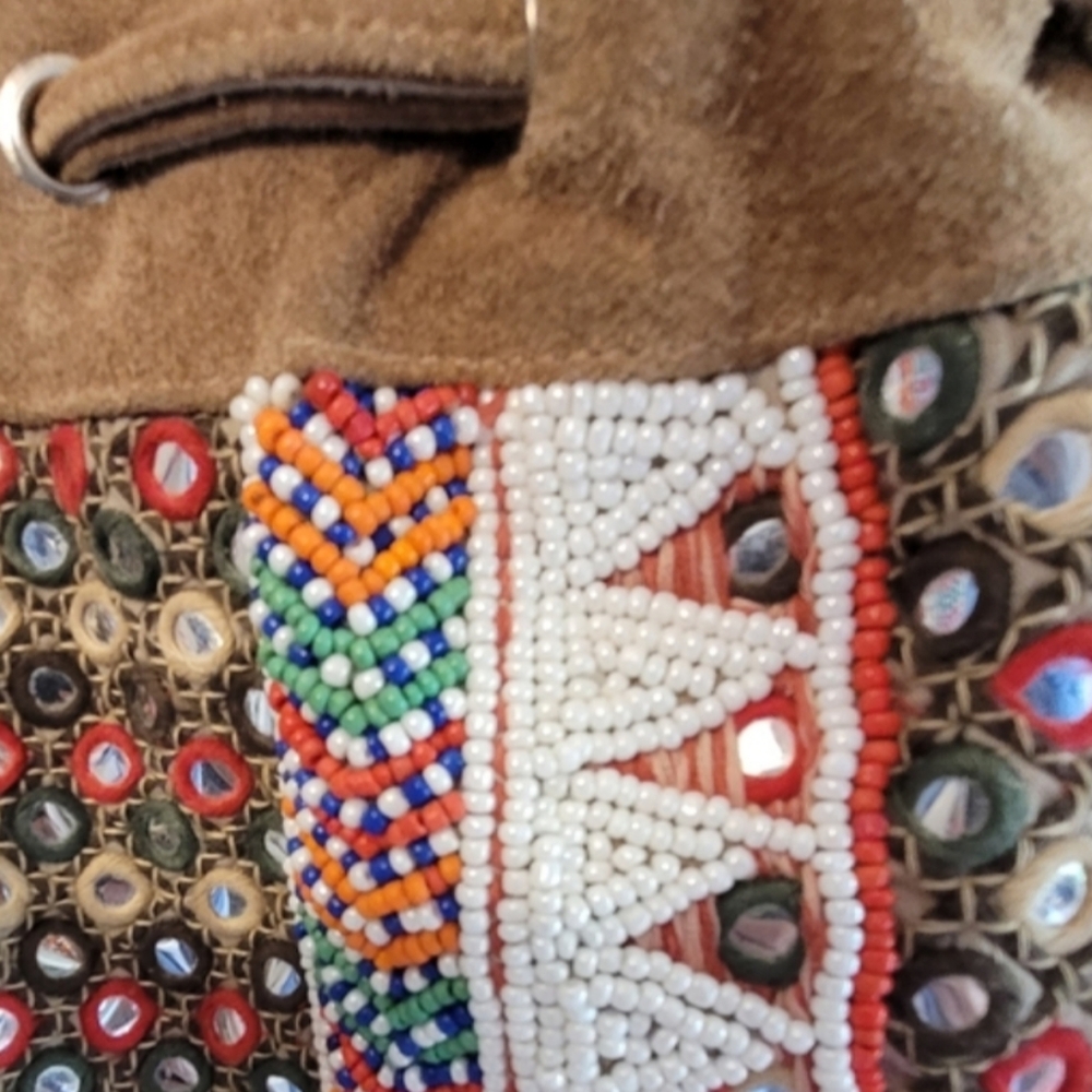Gypsy05 Beaded Boho Suede Embellished Bag - Picture 9 of 12